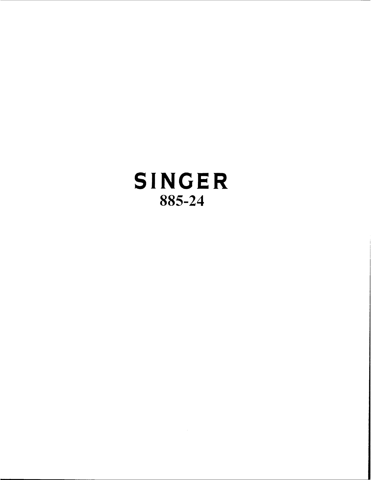 SINGER 885-24 Parts List