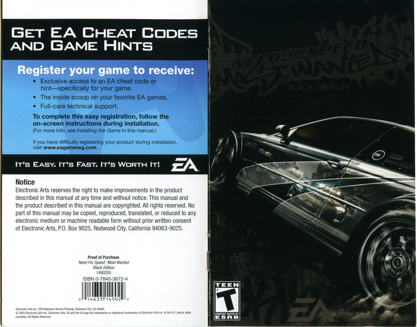 Games PC NEED FOR SPEED-MOST WANTED-BLACK EDITION User Manual