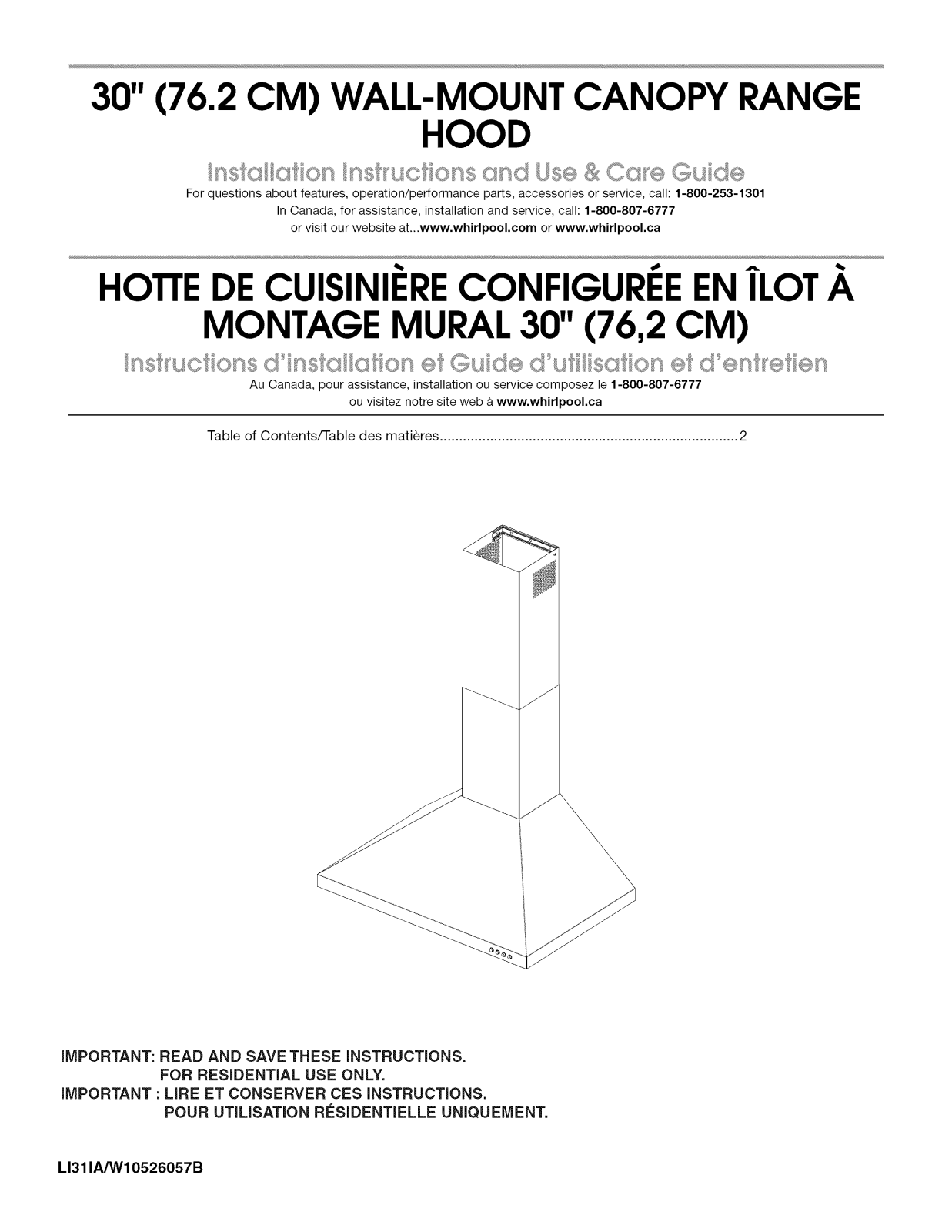 Whirlpool UXW7230BSS0, UXW7230BS0 Owner’s Manual