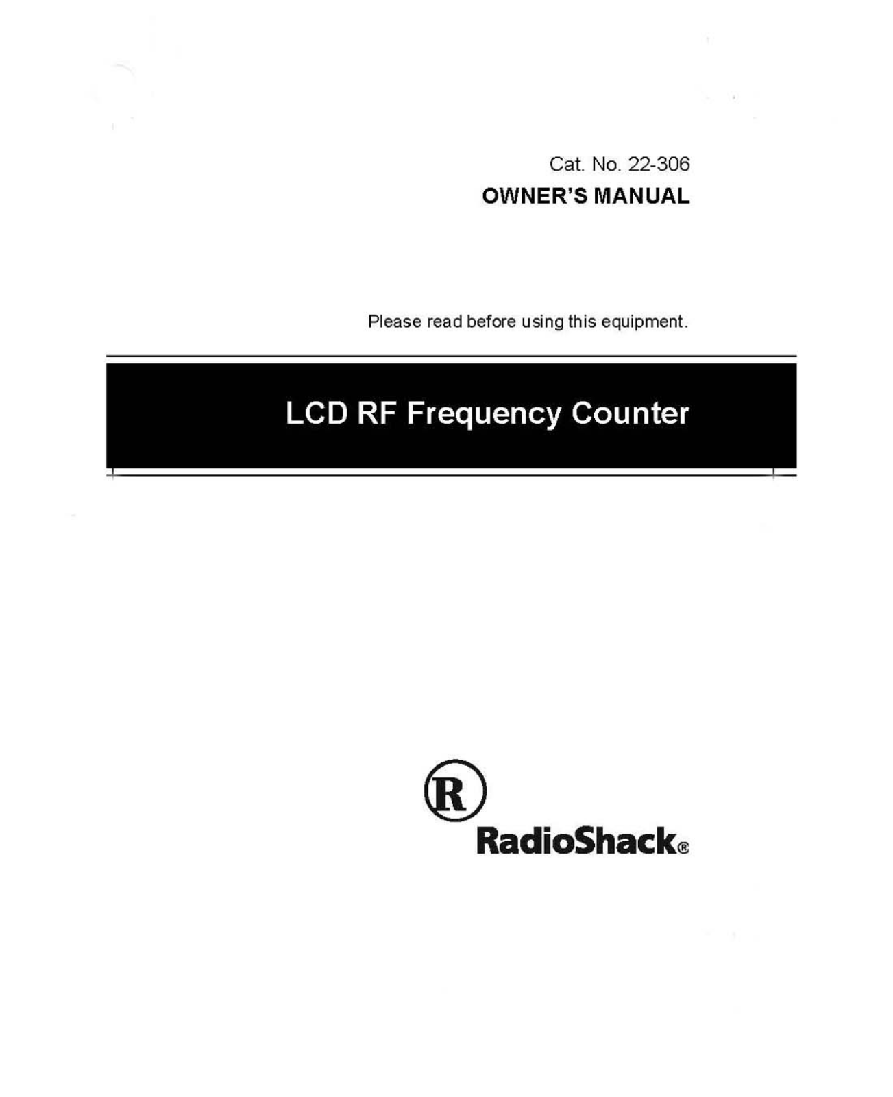 RadioShack 22-306 Owner Manual