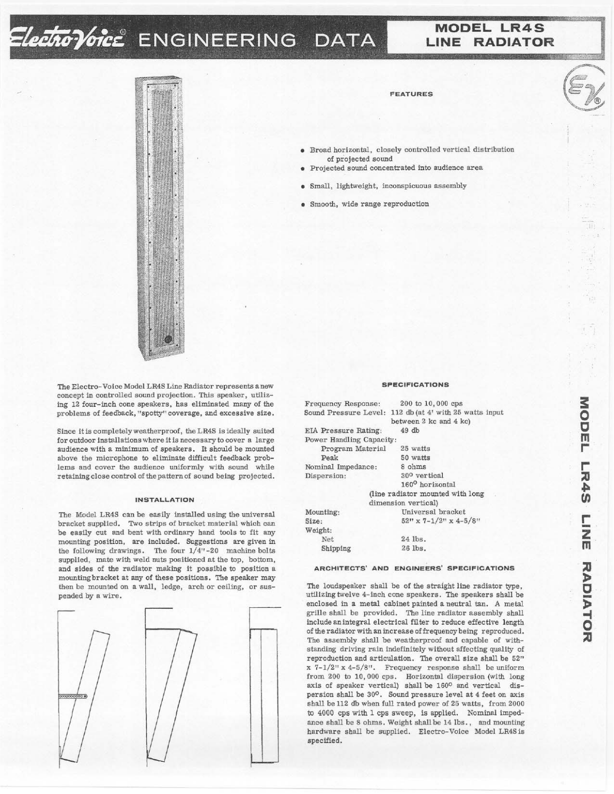 Electro-Voice LR4S User Manual