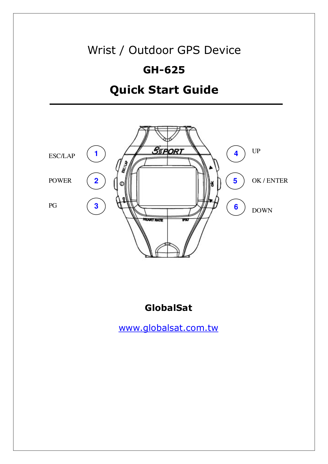 GlobalSat GH-625B, GH-625M Quick Start Guide