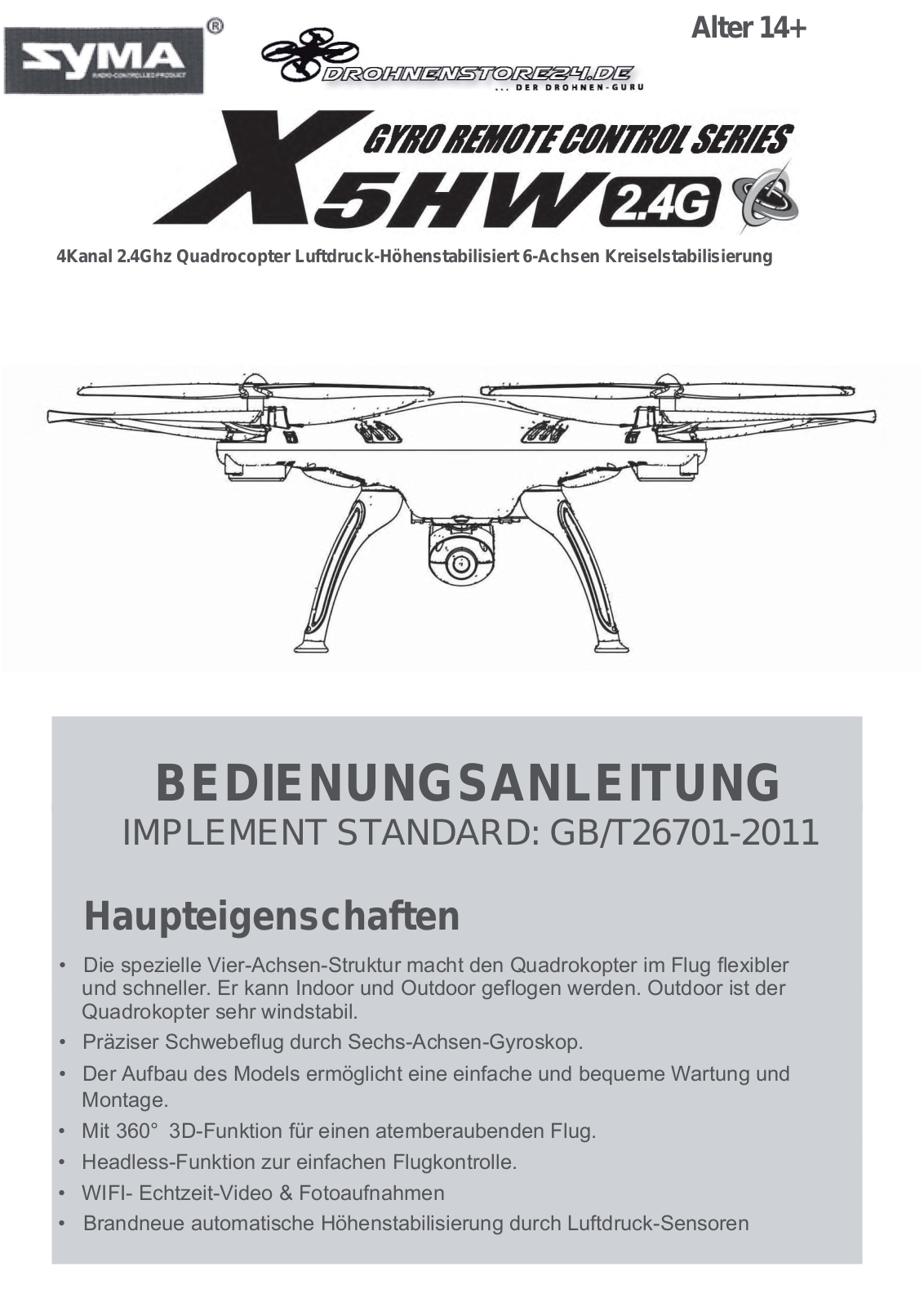 Syma X5HW User Manual