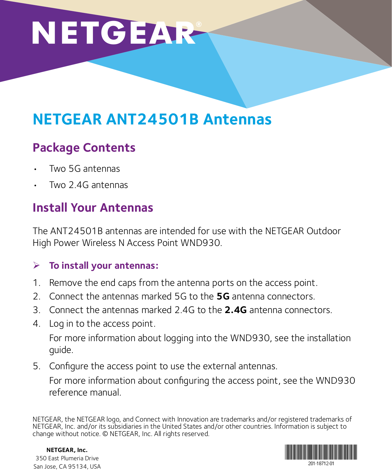 Netgear ANT24501B Installation Manual