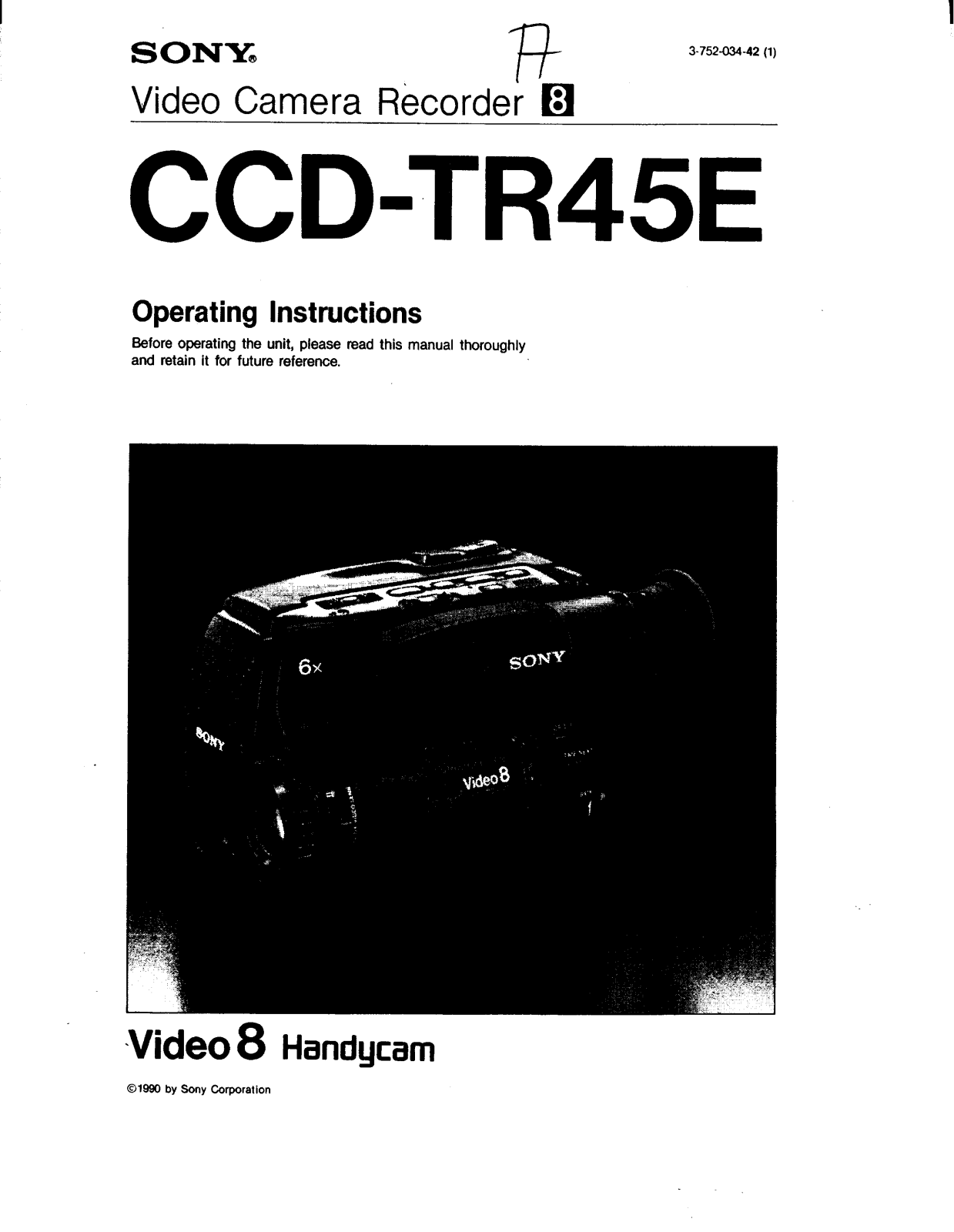 Sony CCD-TR45E User Manual