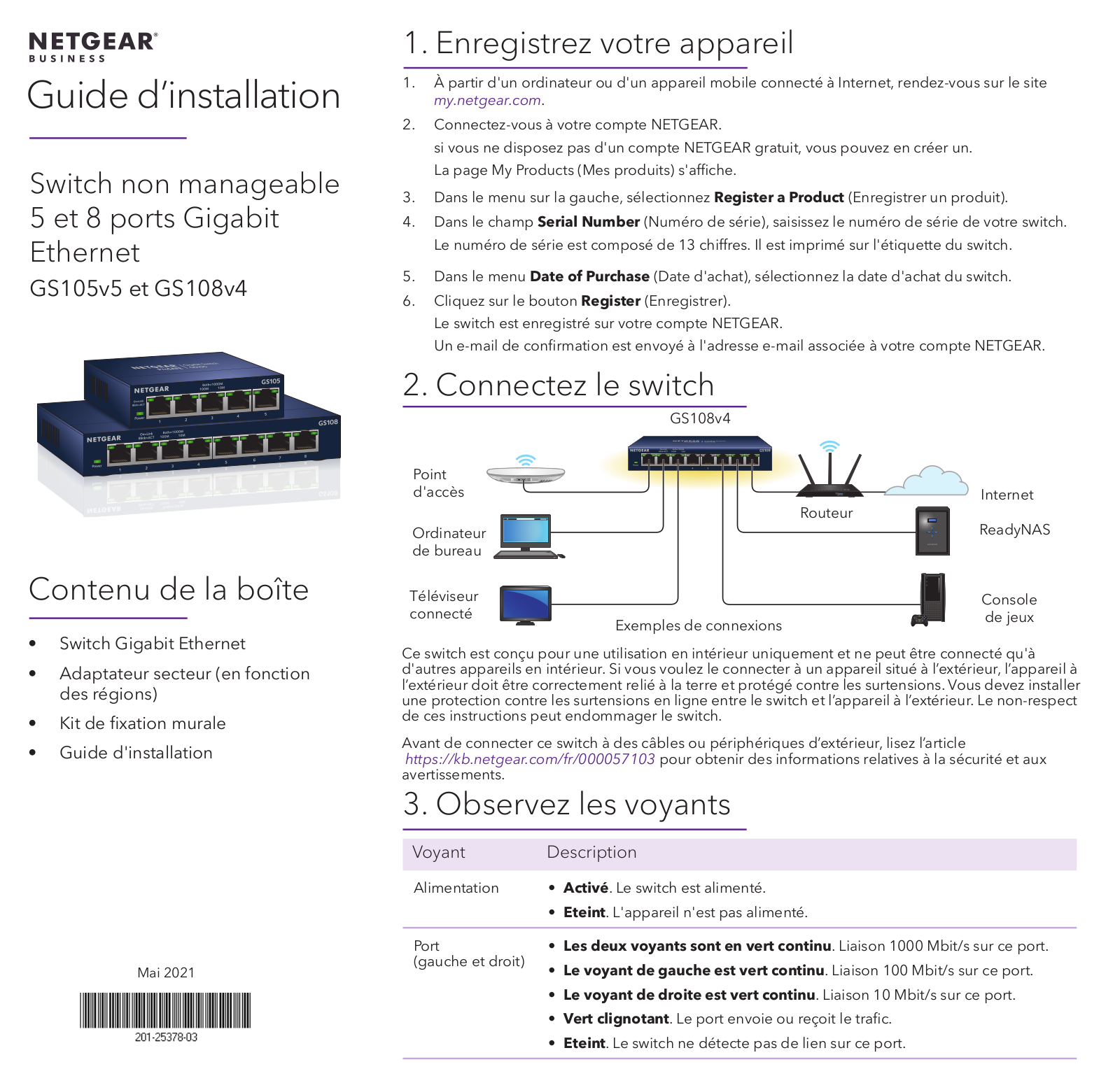 Netgear GS105 Installation Manual