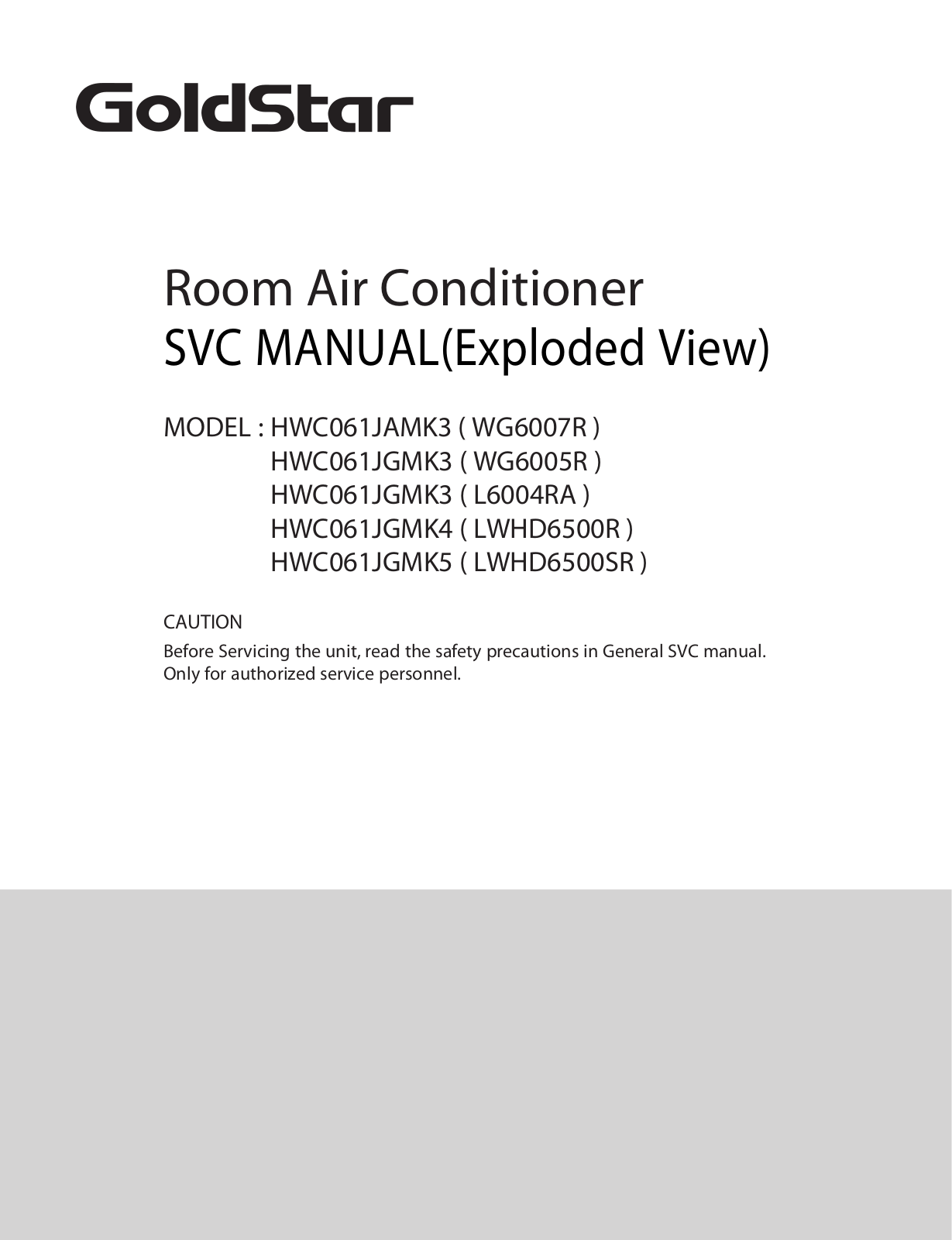 Goldstar Wg6005r Service Manual