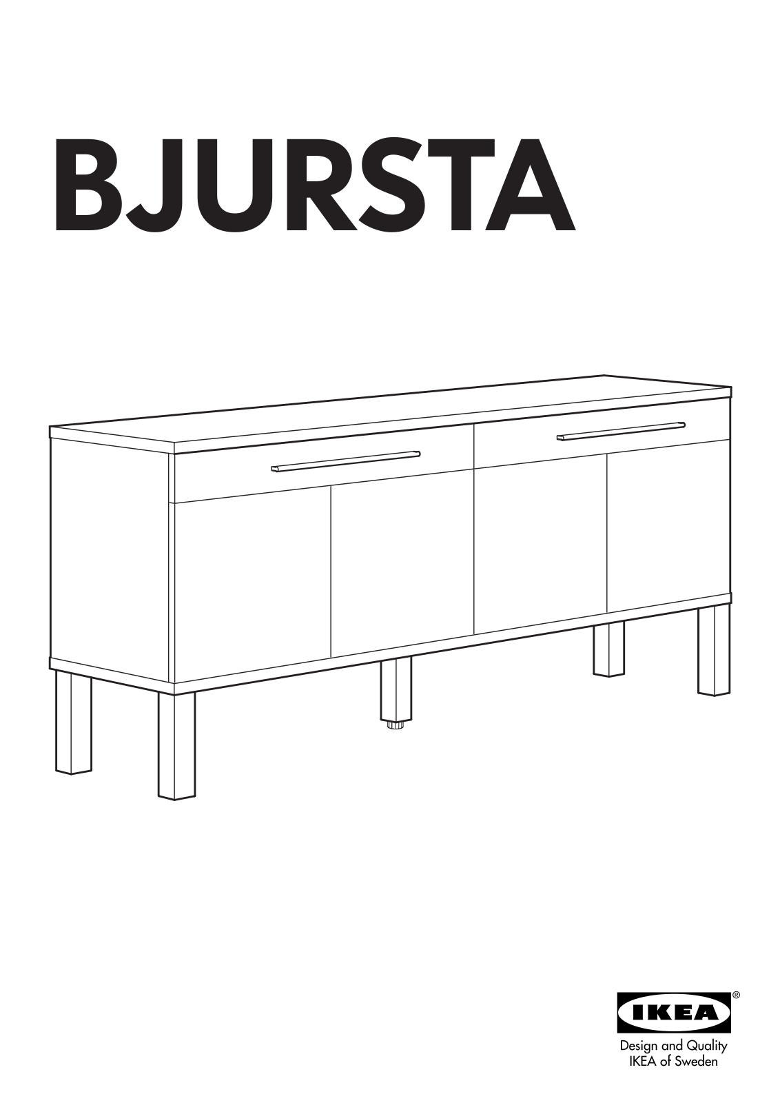 IKEA BJURSTA SIDEBOARD 61X27 Assembly Instruction