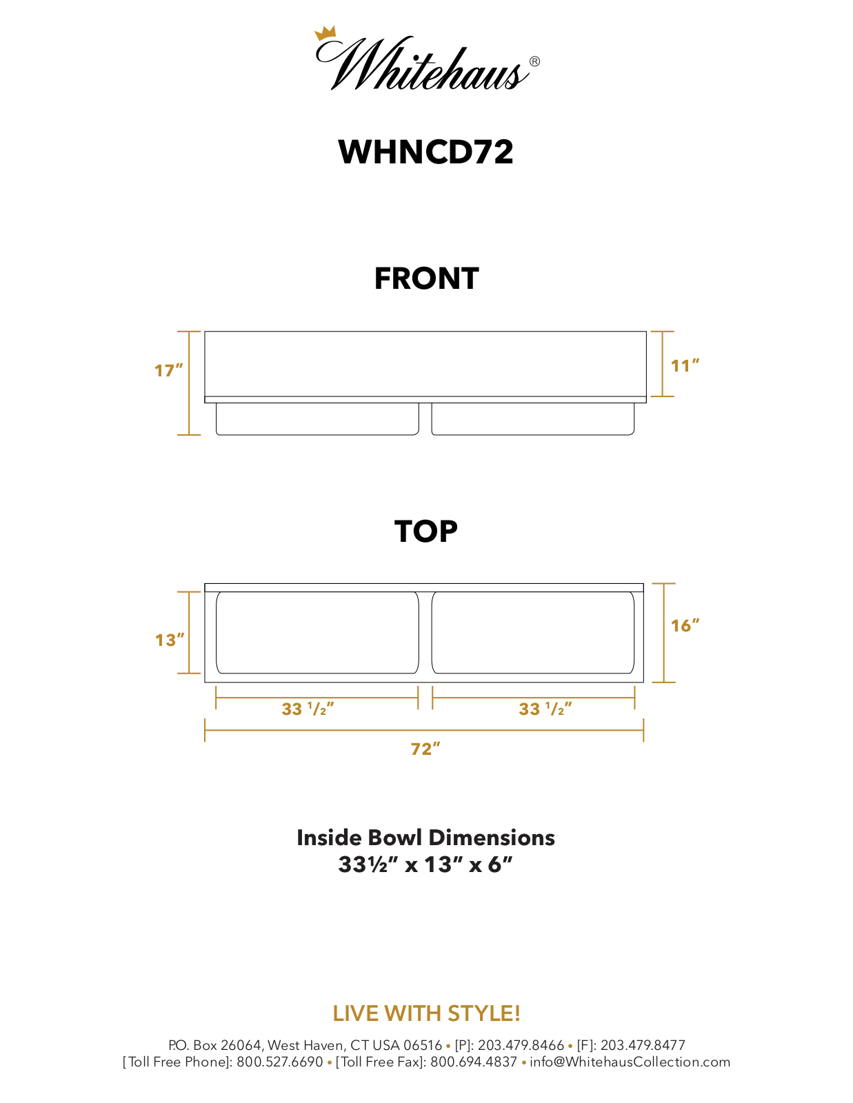 Whitehaus Collection WHC2513 Specifications - ManualMachine.com