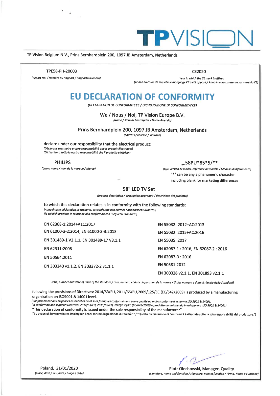 Philips 58PUS8505 User Manual