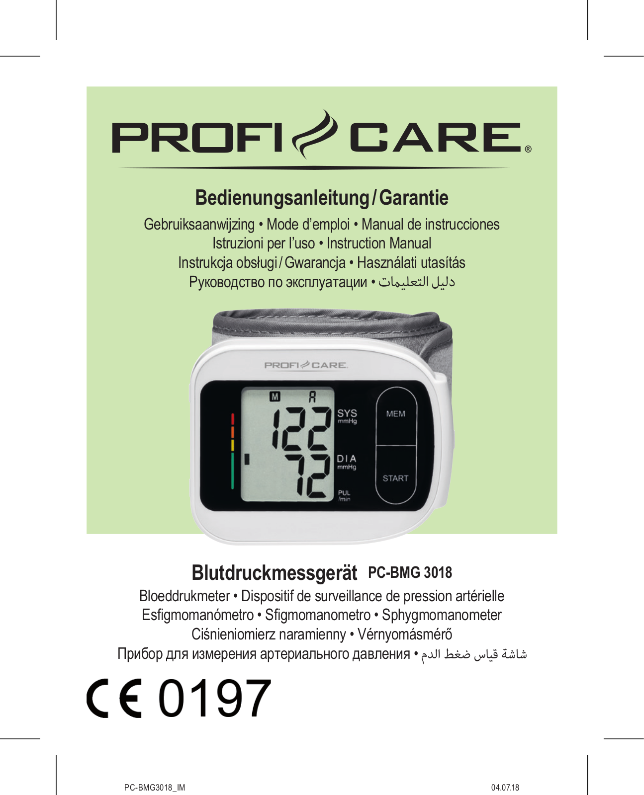 ProfiCare PC-BMG 3018 User Manual