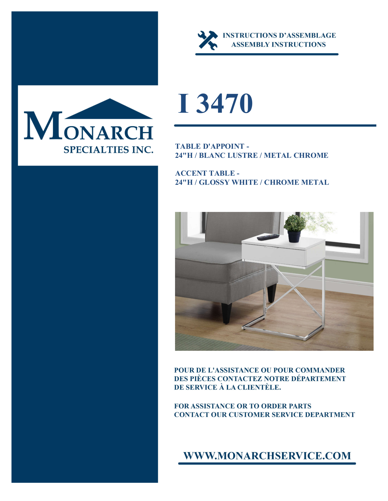 Monarch I3470 Assembly Guide - ManualMachine.com