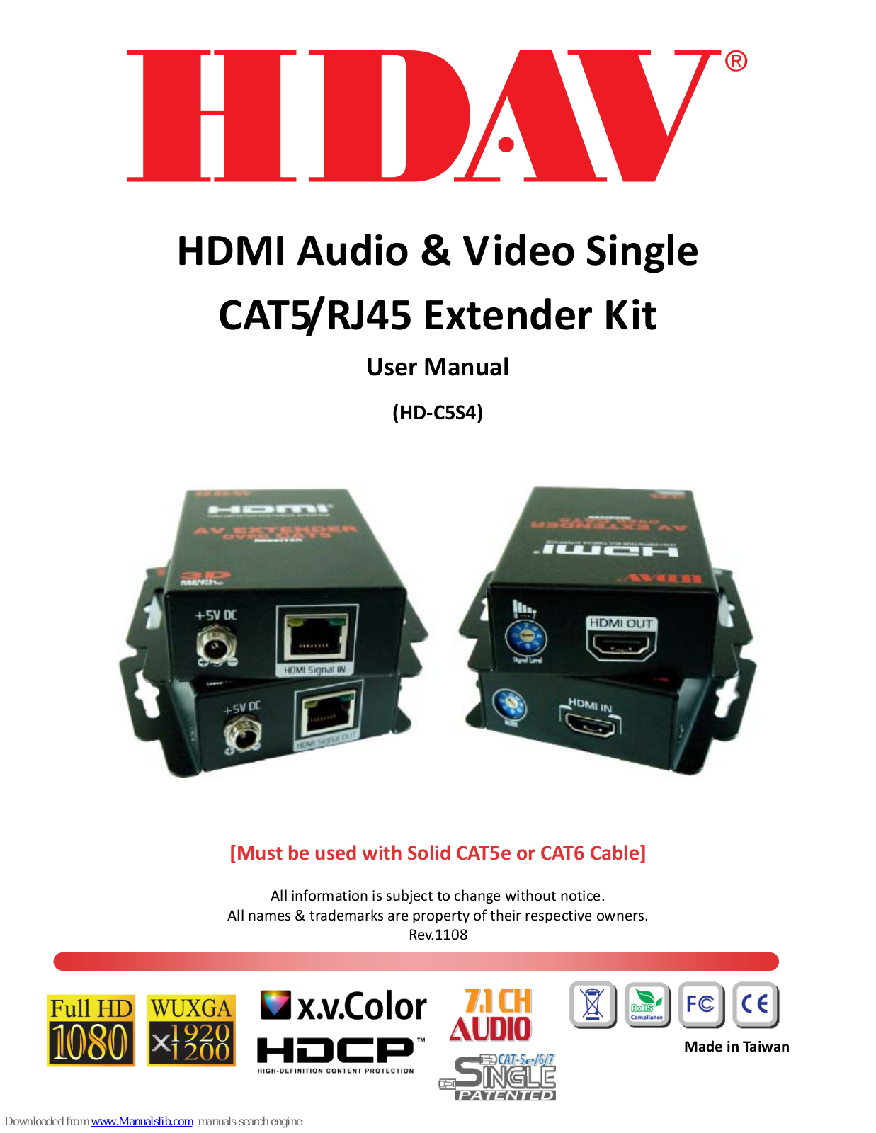 Hdav HD‐C5S4 User Manual - ManualMachine.com