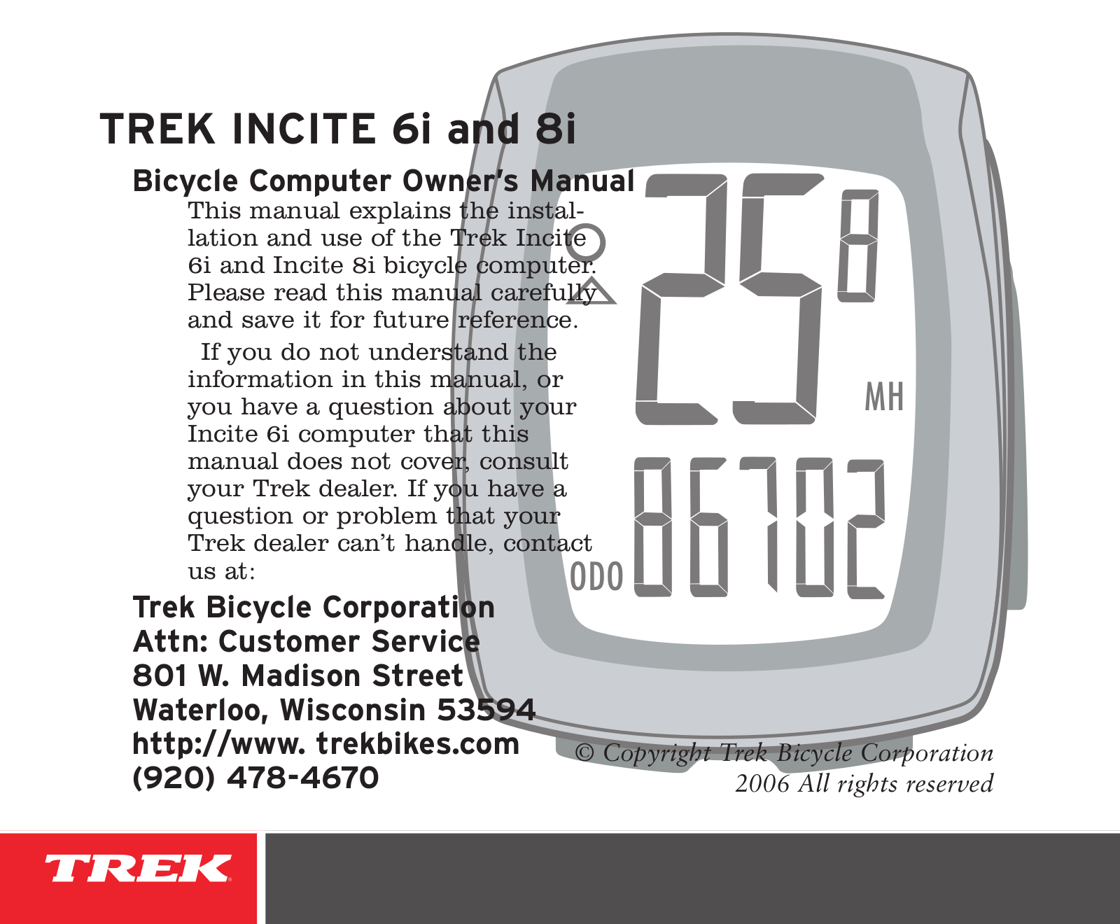 Trek 8i, 6i User Manual