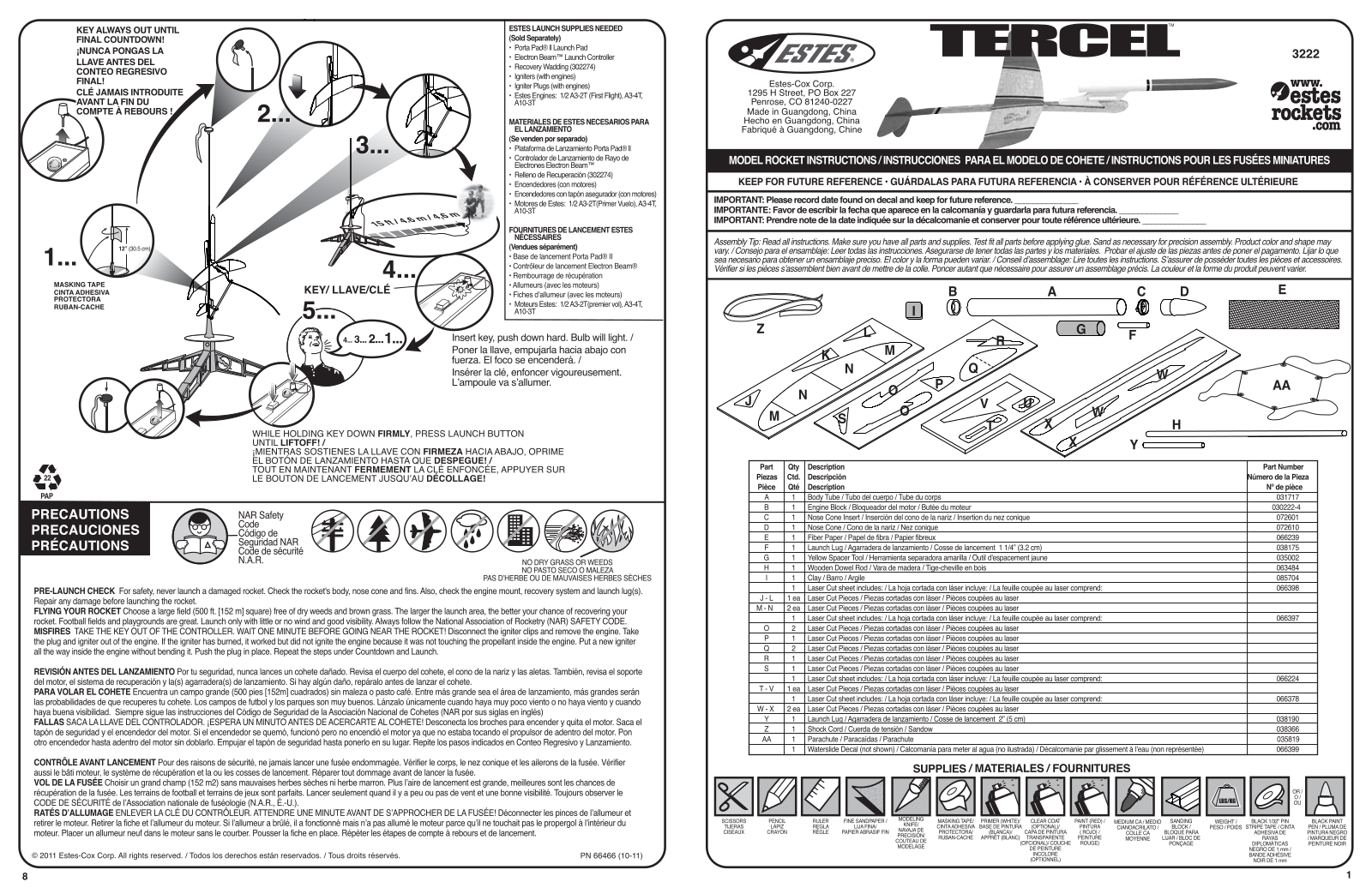 ESTES Tercel User Manual