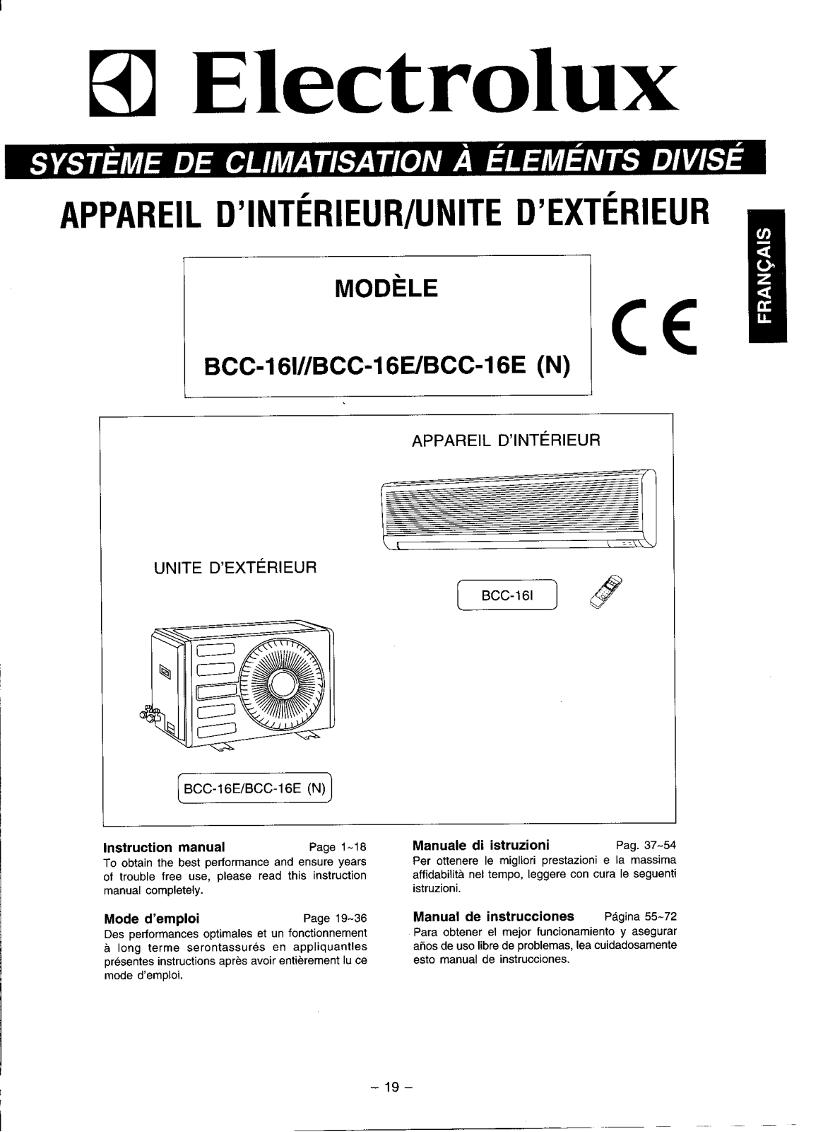 electrolux BCC16E, BCC16I, BCC16e(N) Instruction  Manual