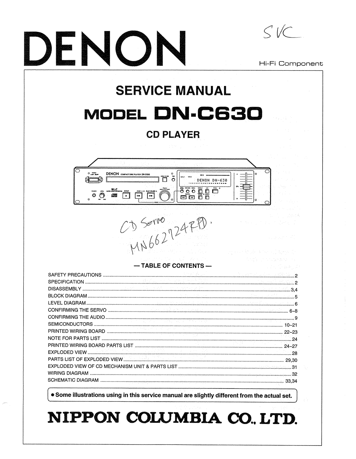 Denon DN-C630 Service Manual