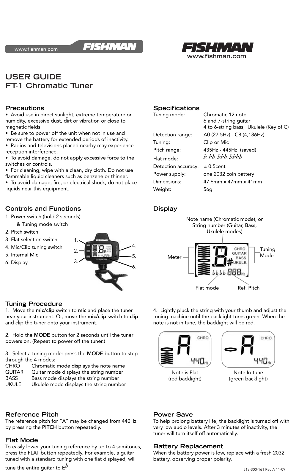 Fishman FT-1 User Guide