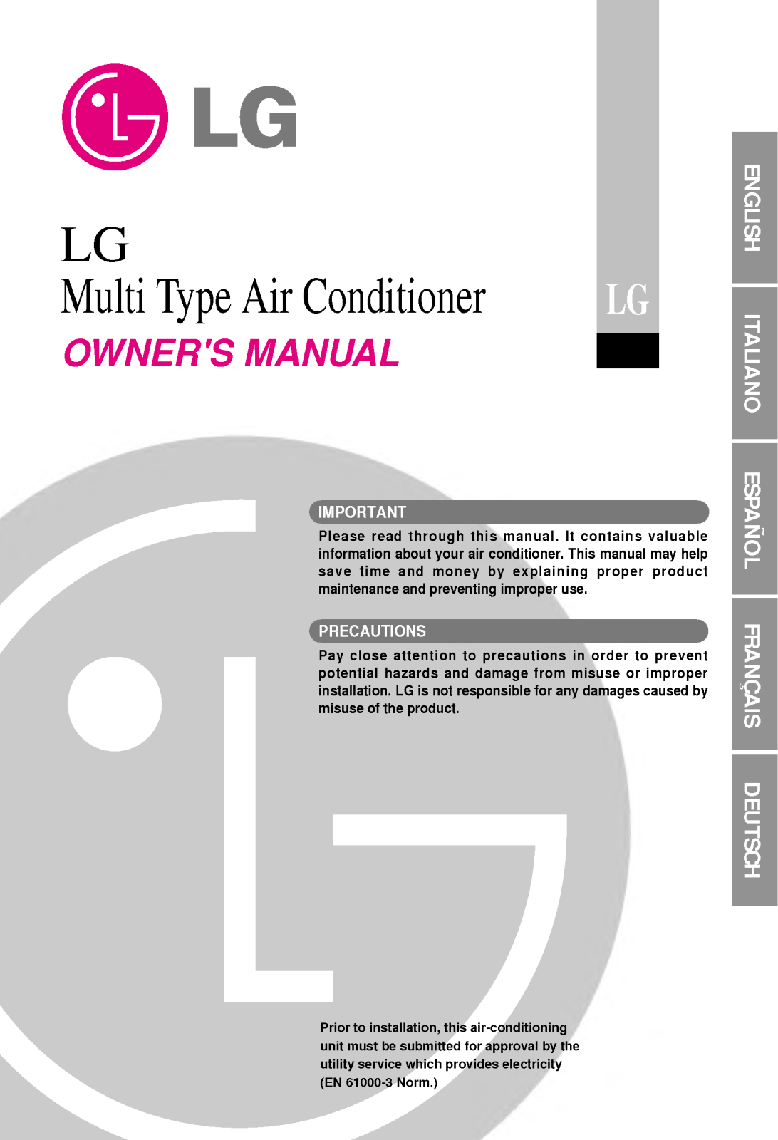 LG AMNN186VBA0 User Manual