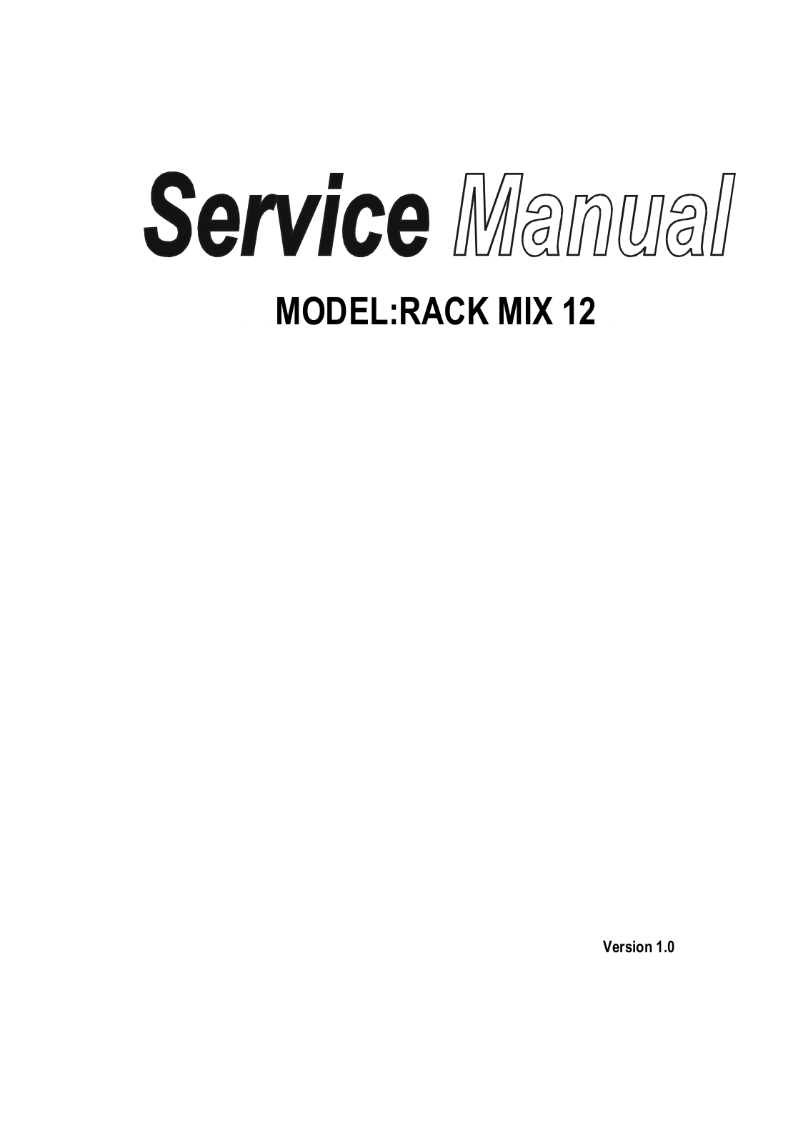 Marantz Rack Mix 12 Service Manual