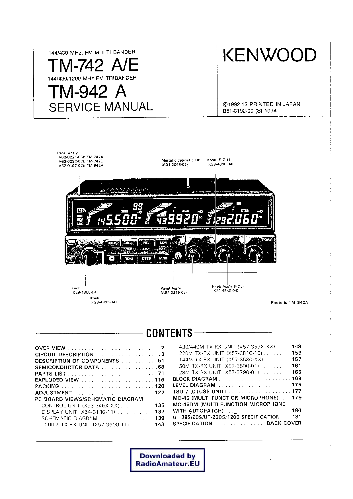 Kenwood TM-742 A User Manual