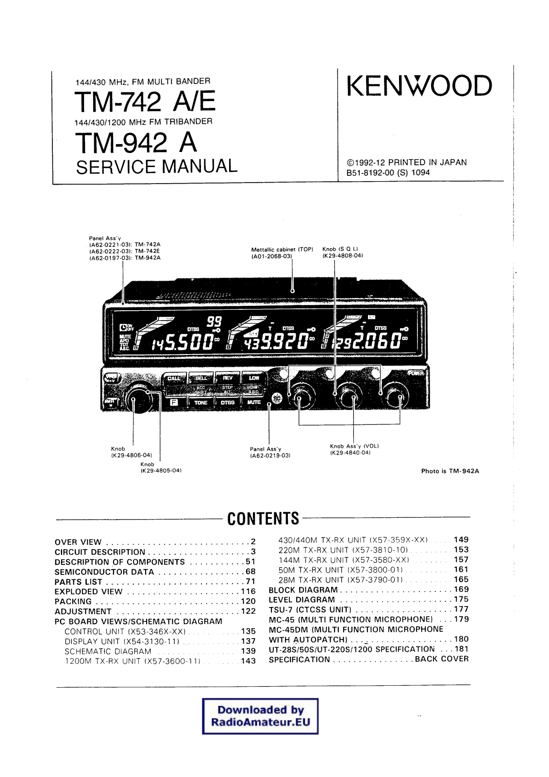 Kenwood TM-742 A User Manual