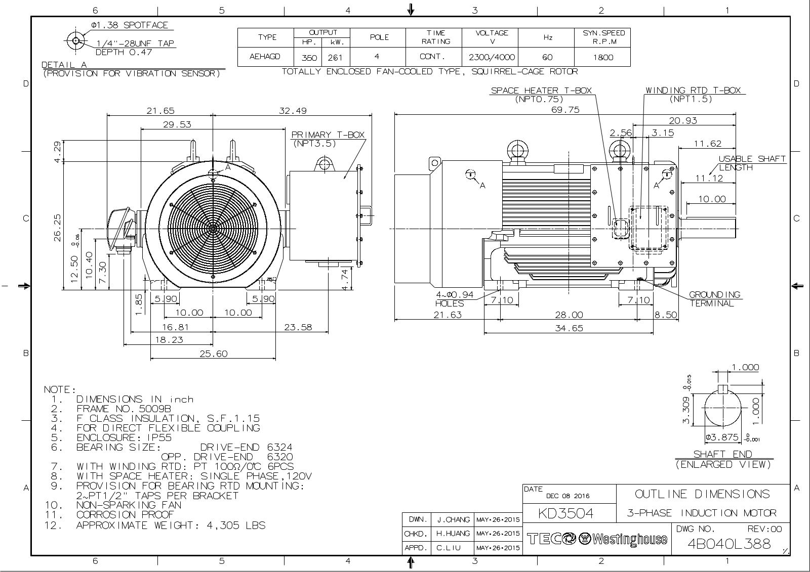 Teco KD3504 Reference Drawing