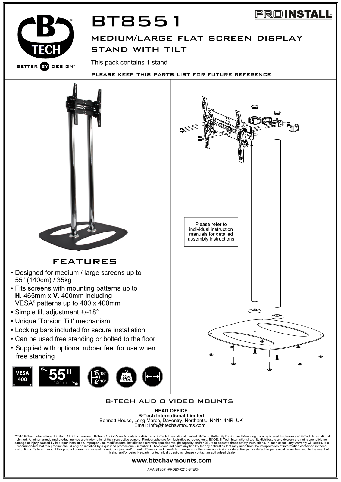 B-Tech BT8551 operation manual