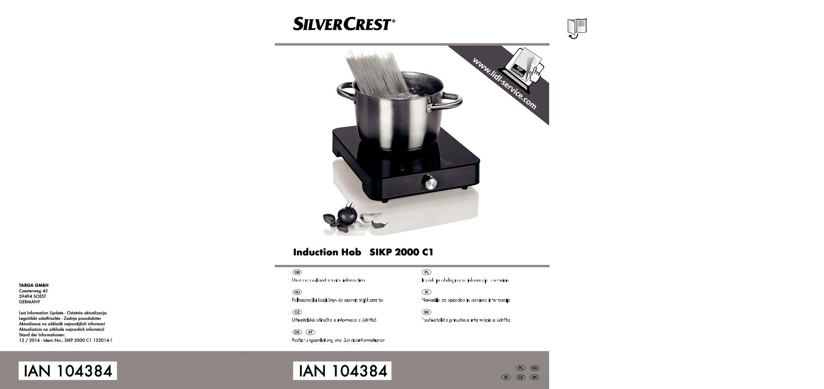 Silvercrest SIKP 2000 C1 User Manual