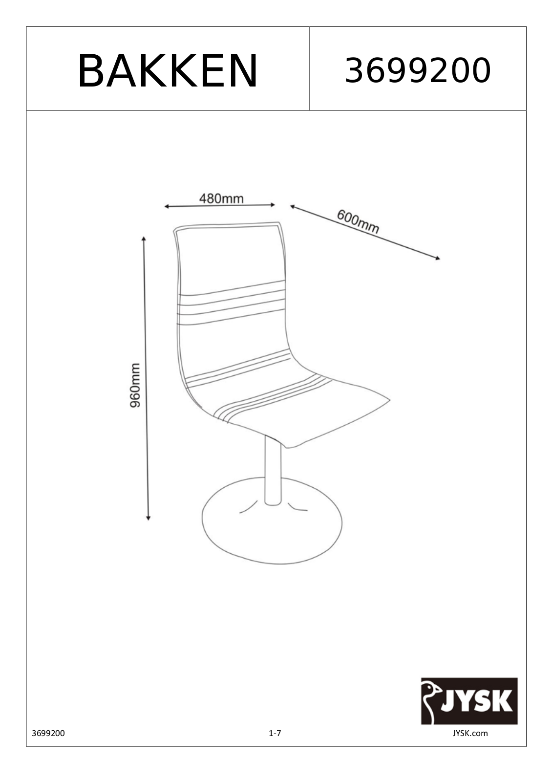 JYSK Bakken User Manual