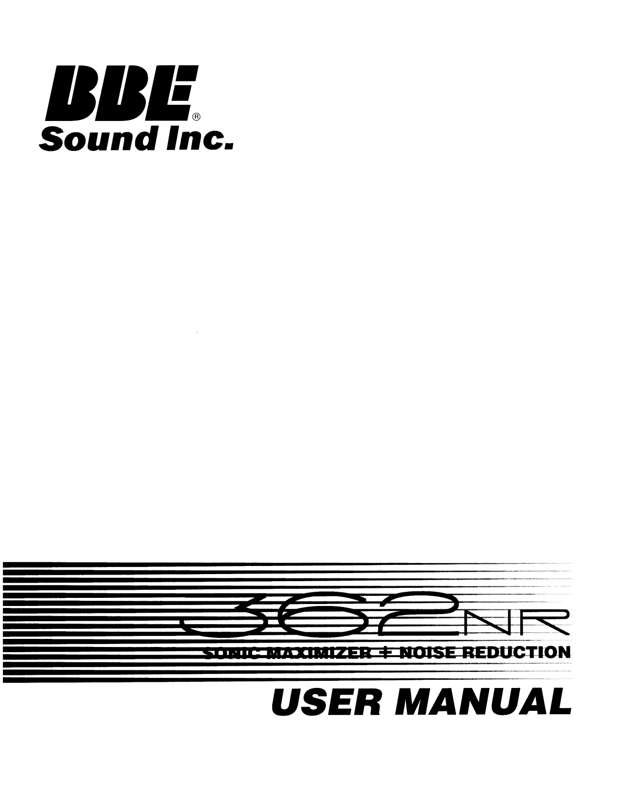 BBE 362NR User Manual