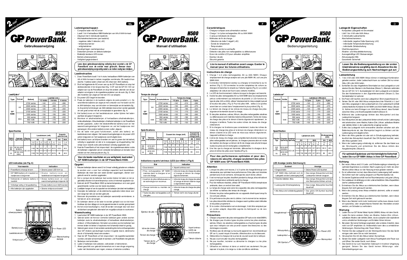 Gp batteries H500 User Manual