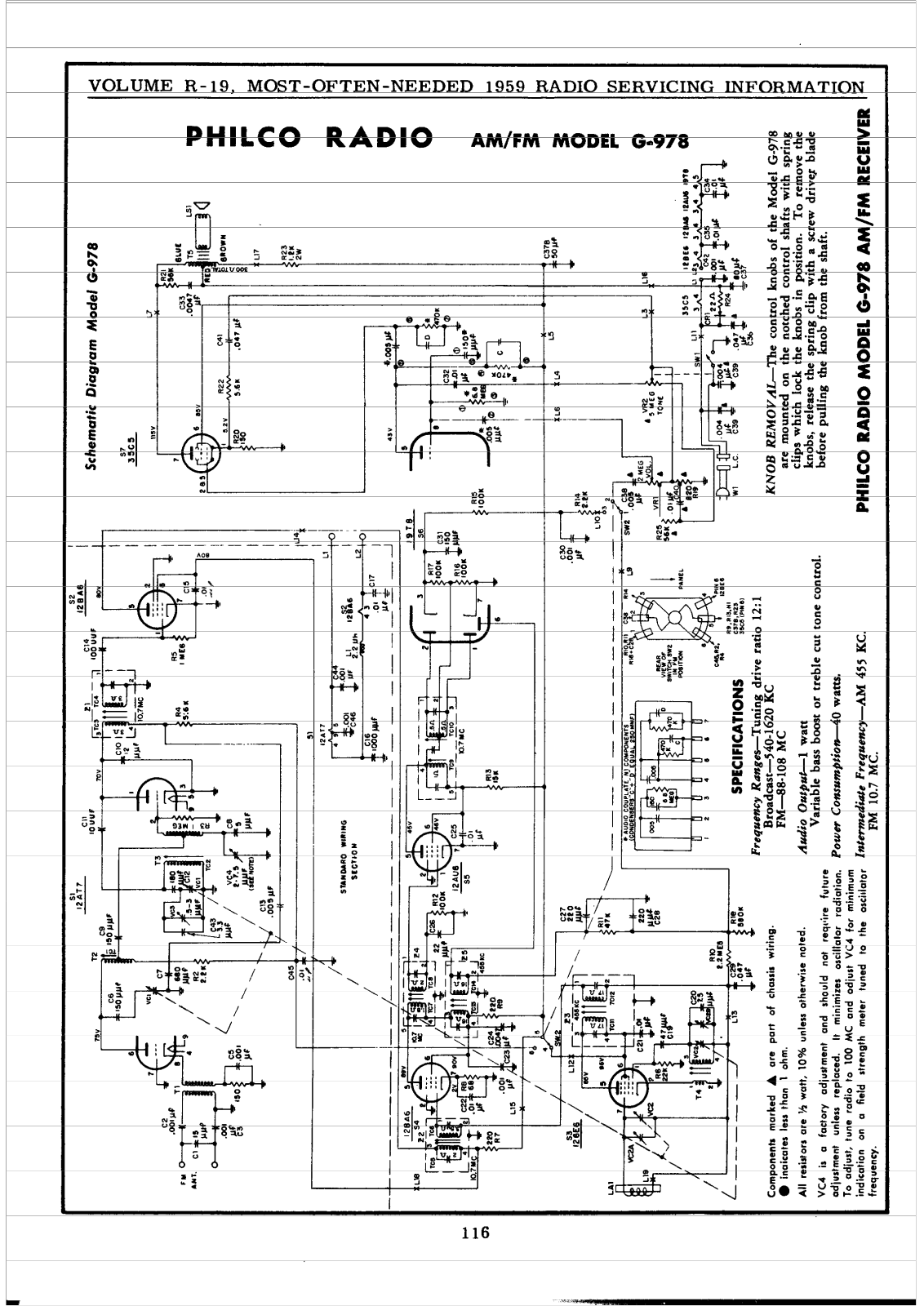 Philco G-978 Schematic