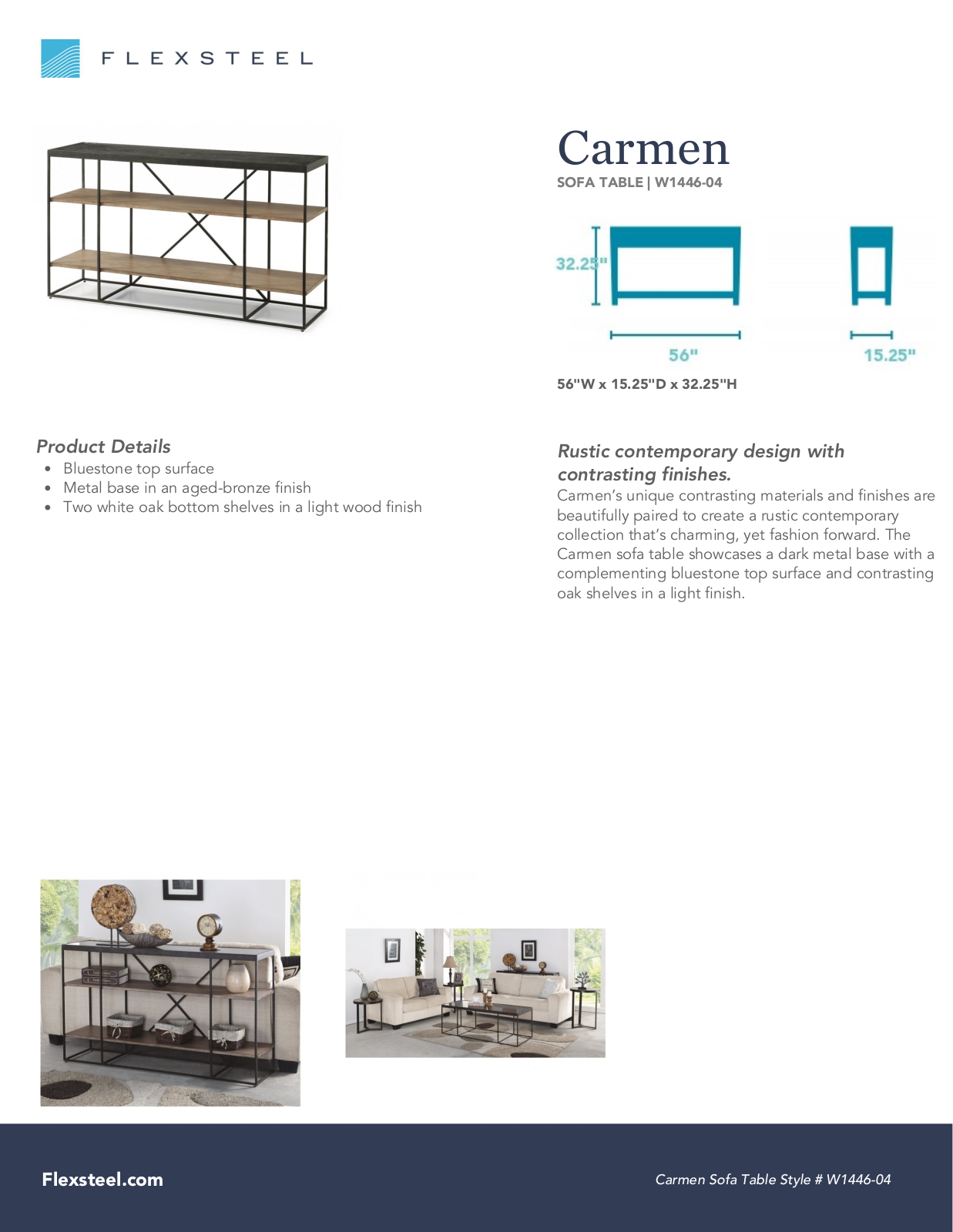 Flexsteel W1446-04 Specification Sheet