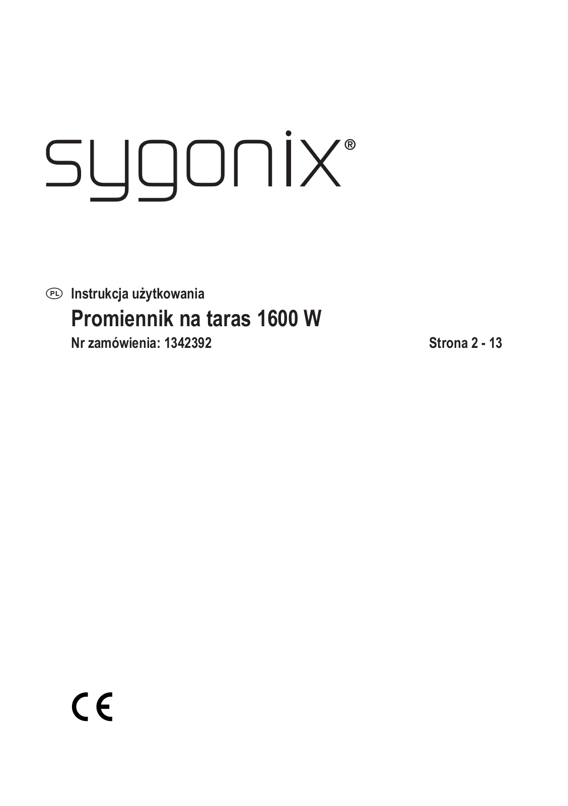 Sygonix 1342392 Operating instructions