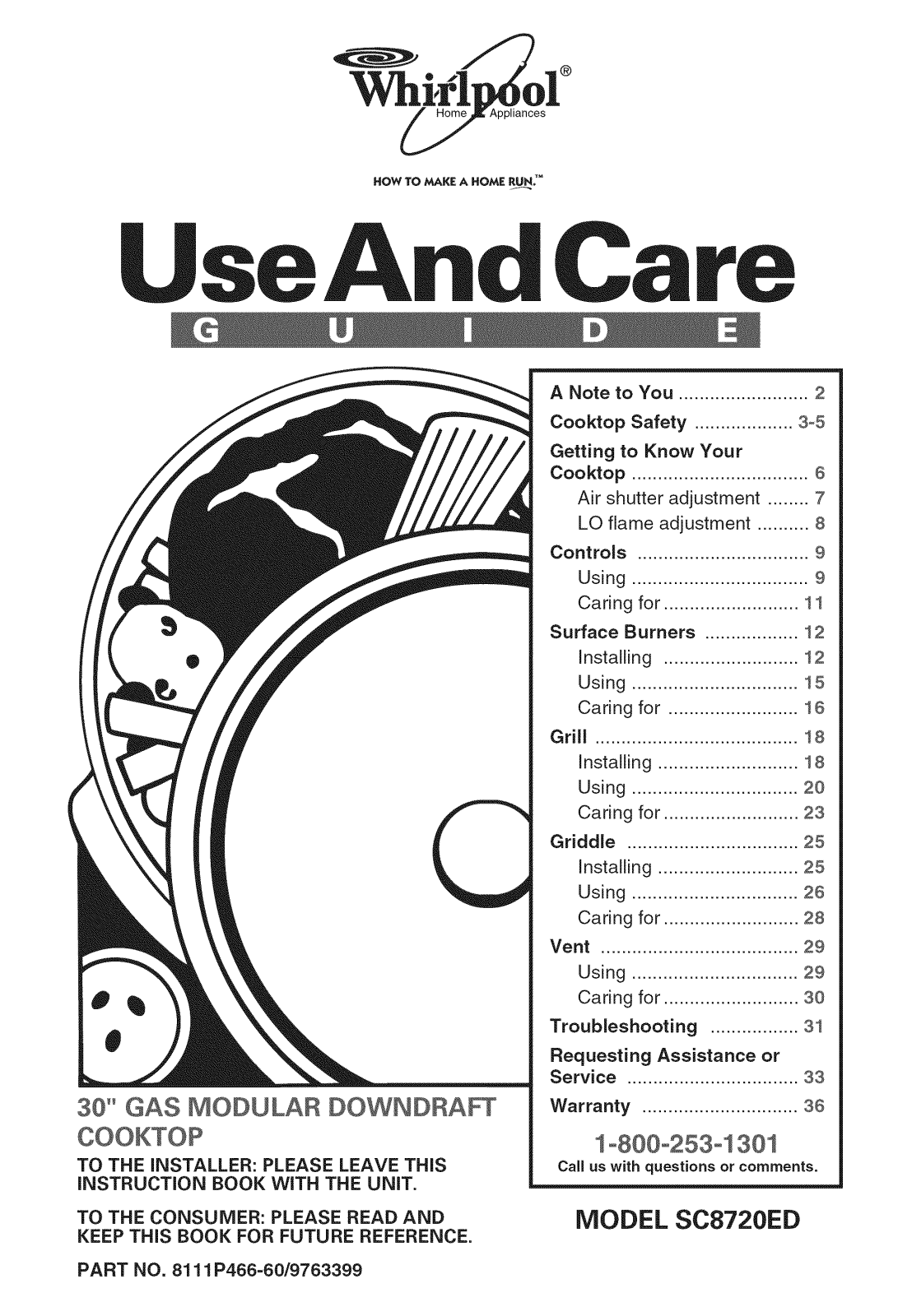 Whirlpool SC8720EDB0, SC8720EDB06 Owner’s Manual