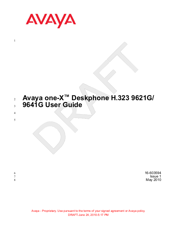 Avaya 9641G User Manual
