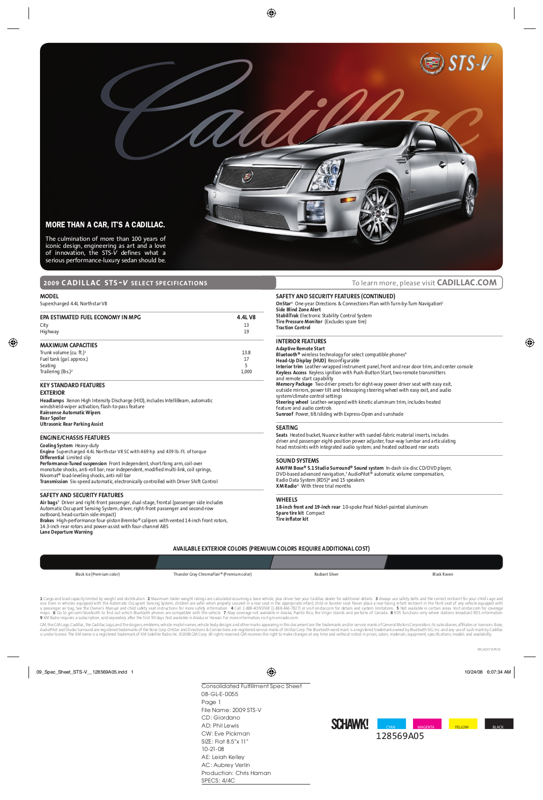 Cadillac SUPERCHARGED 4.4L NORTHSTAR V8 User Manual