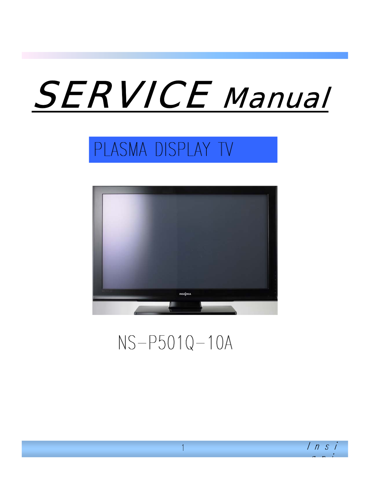 Insignia P501Q-10A Service Manual