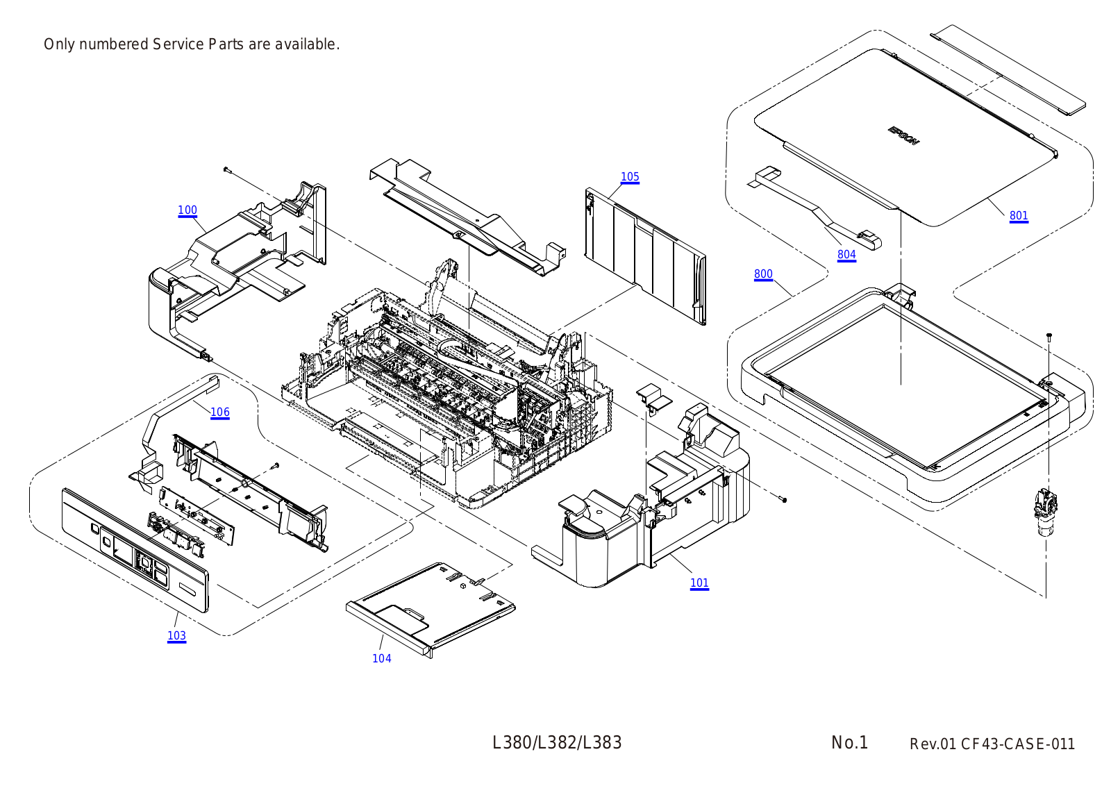 Epson L382, CF43 Exploded Diagrams CASE 011