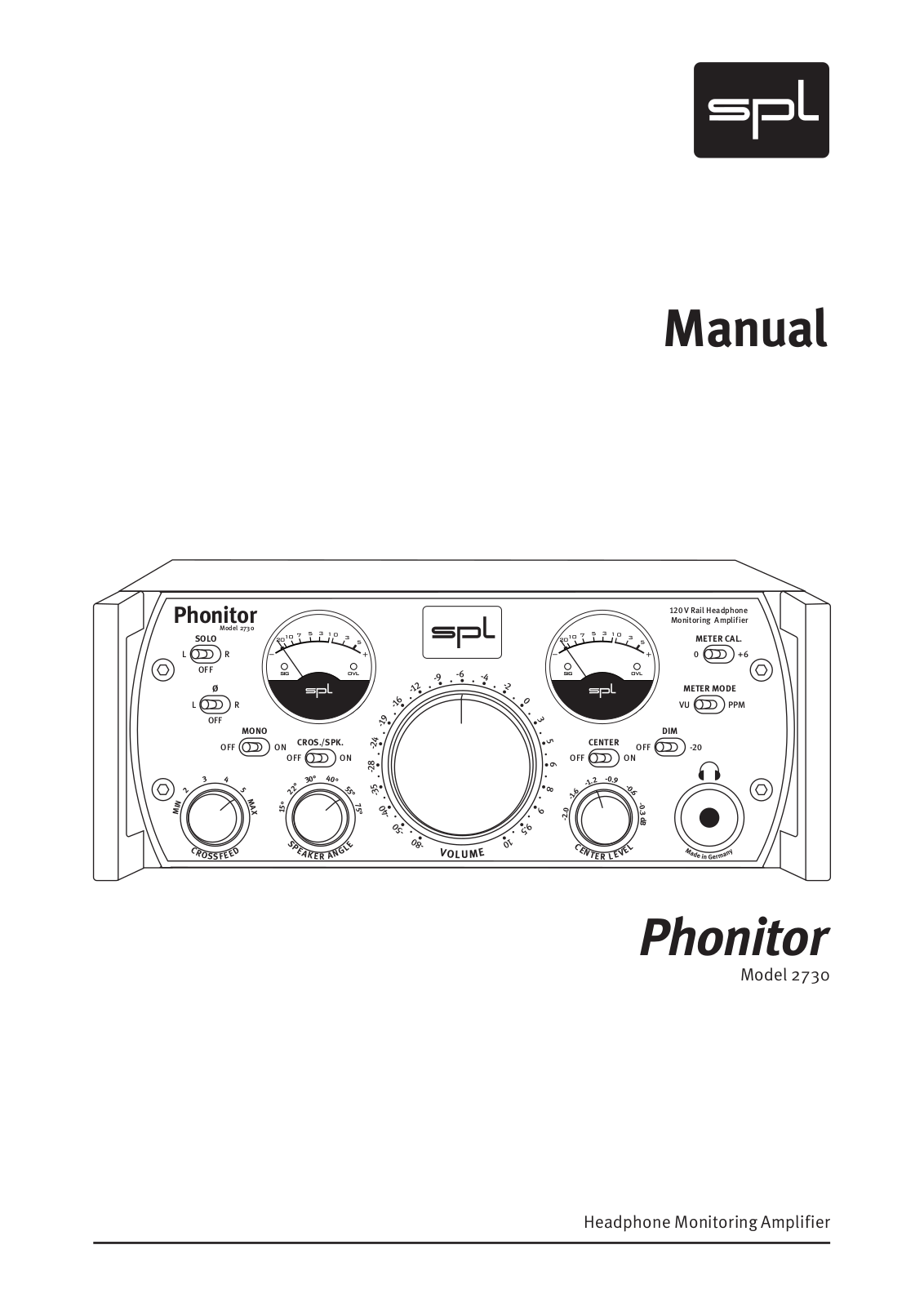 SPL Phonitor, 2730 User manual