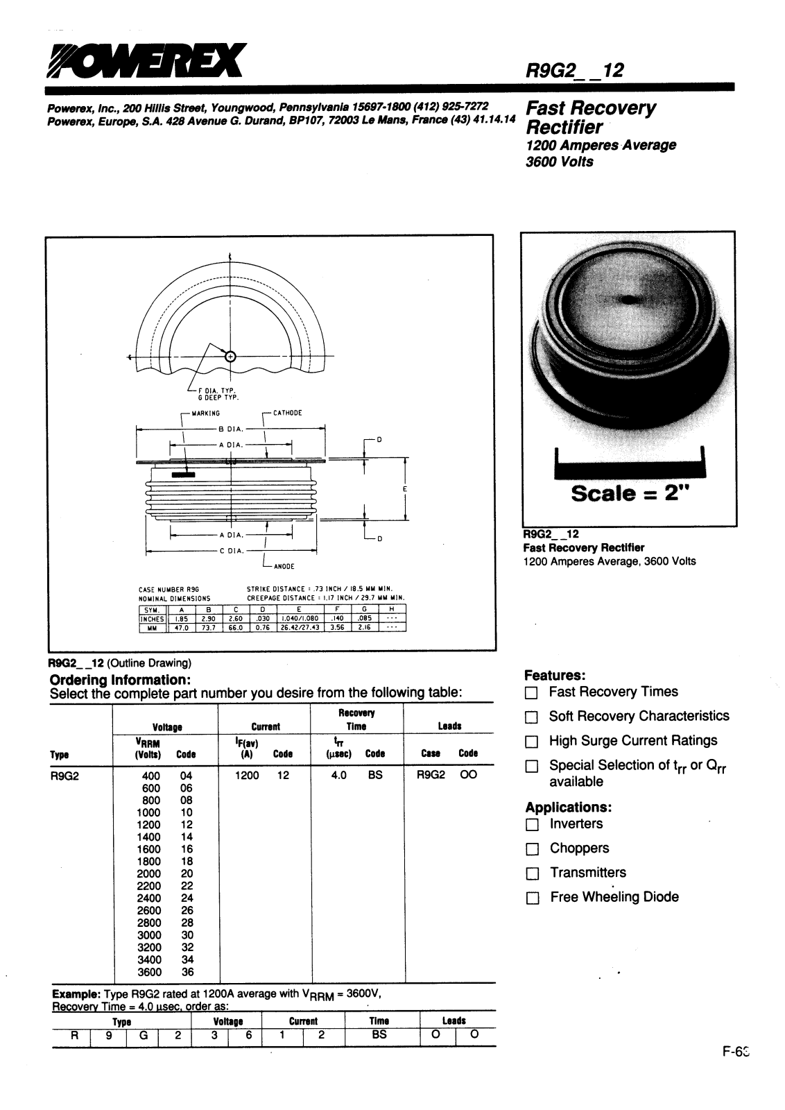 POWEREX R9G22212CS, R9G22612CS, R9G22812CS, R9G23012CS, R9G23212CS Datasheet