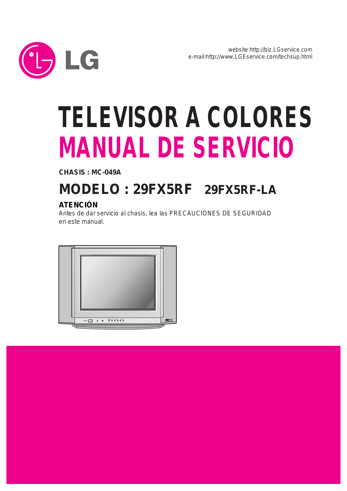 LG 29FX5RF, 29FX5RF-LA Service Manual