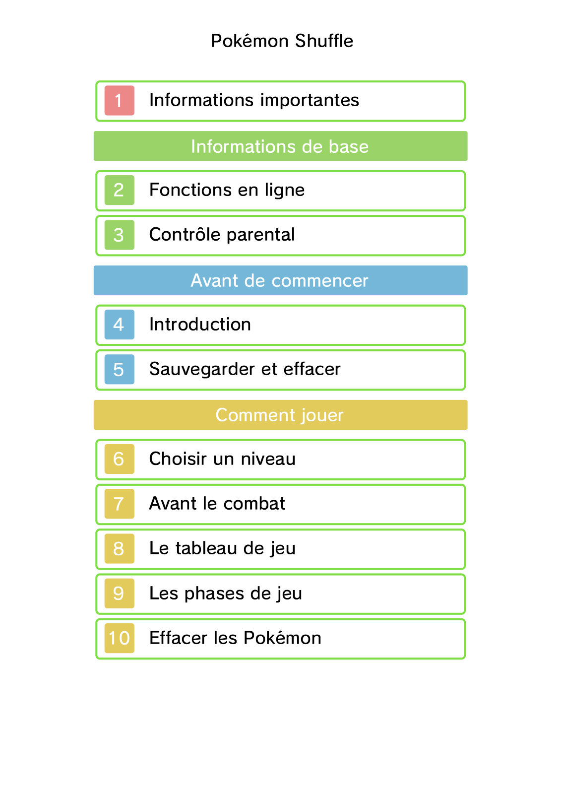 Pokemon Shuffle User Manual