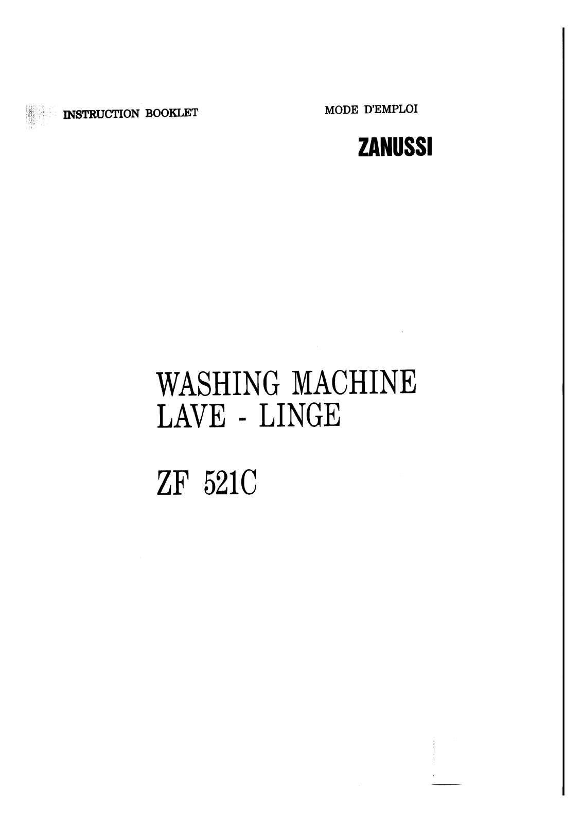 Zanussi ZF521C User Manual