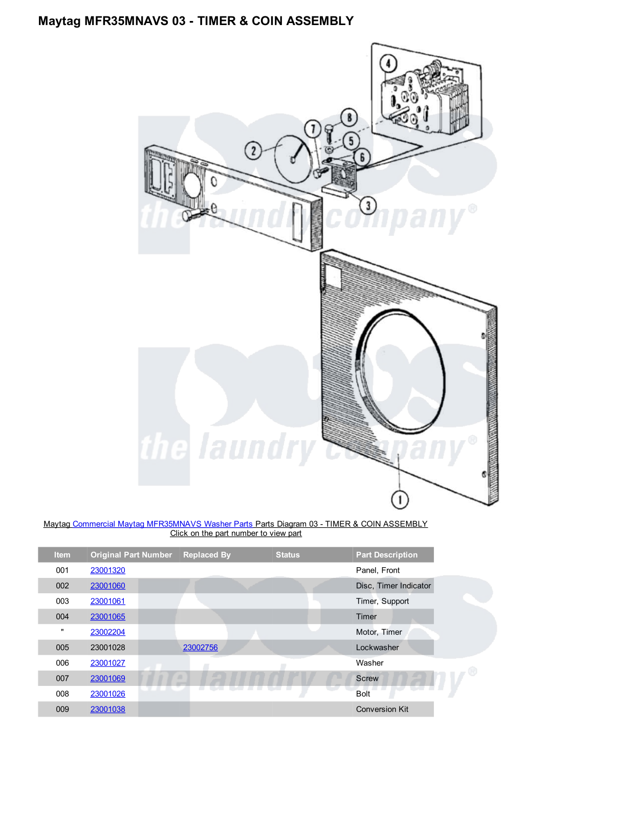 Maytag MFR35MNAVS Parts Diagram