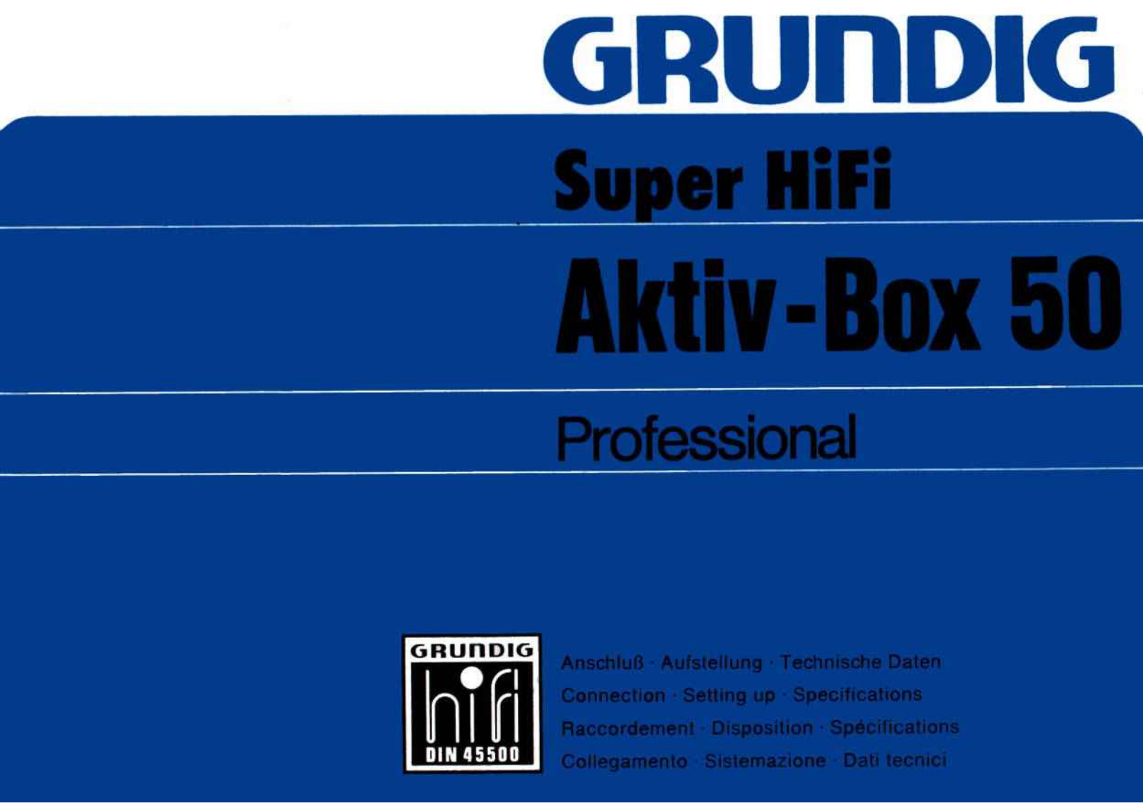 Grundig Aktiv-Box-50 Owners Manual