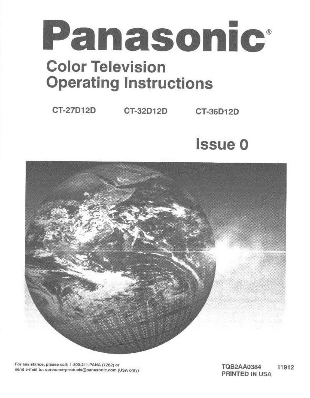 Panasonic ct-27d12 Operation Manual