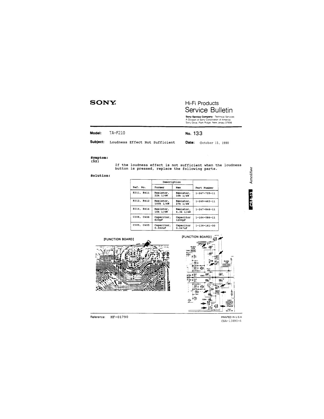 Sony TAF210 Service Manual