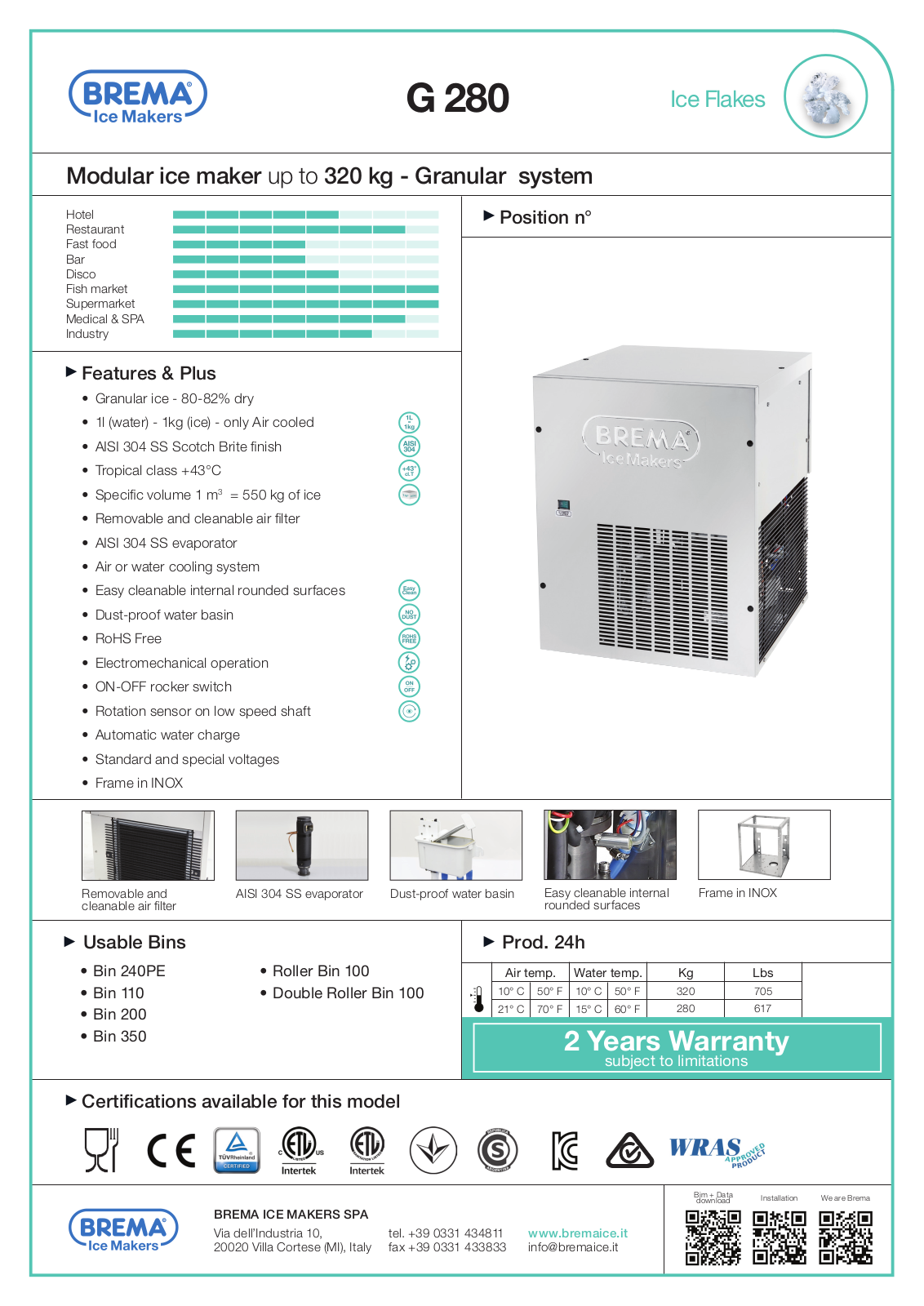 Brema G 280 Datasheet